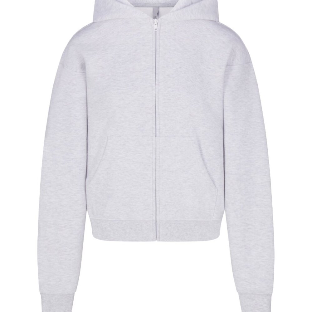 BNWT COTTON FLEECE CLASSIC ZIP UP HOODIE - HEATHER GREY SIZE L